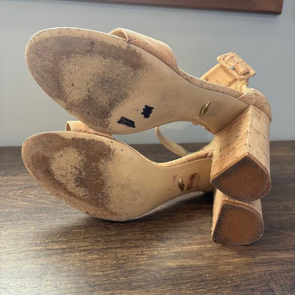 Diane Von Furstenberg Ulrica Block Heel Sandal in Natural Cork - size 10B - Picture 5 of 8